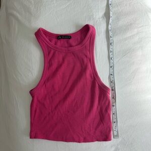 Hot pink Zara crop top tank high neck size medium new condition